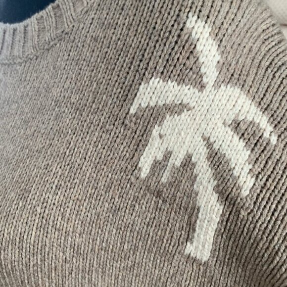 NWT Rails Zoey Oatmeal Ivory Palms Pop Over Cotton Blend Knit Sweater - M - Picture 4 of 9